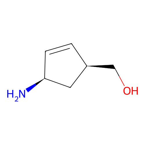 (1S,4R)-4-amino-2-cyclopentene-1-methanol structure