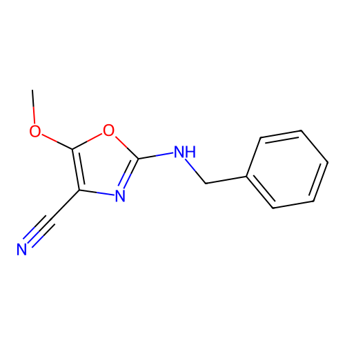2-(Benzylamino)-5-methoxy-1,3-oxazole-4-carbonitrile structure