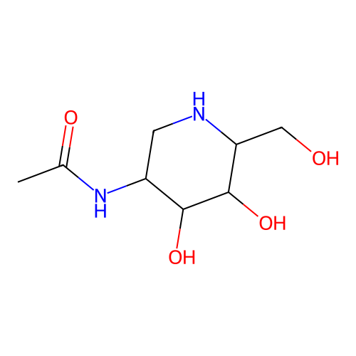 N-(4,5-Dihydroxy-6-(hydroxymethyl)piperidin-3-yl)acetamide structure