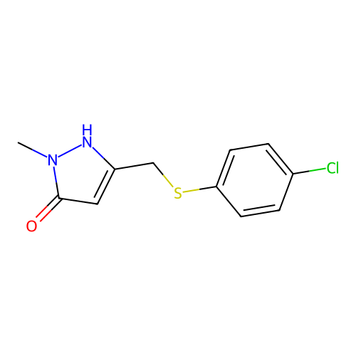 3-{[(4-chlorophenyl)sulfanyl]methyl}-1-methyl-1H-pyrazol-5-ol structure