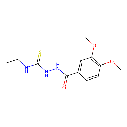 2-(3,4-dimethoxybenzoyl)-N-ethylhydrazinecarbothioamide structure