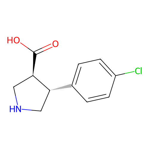 (3S,4R)-4-(4-chlorophenyl)pyrrolidine-3-carboxylic acid structure
