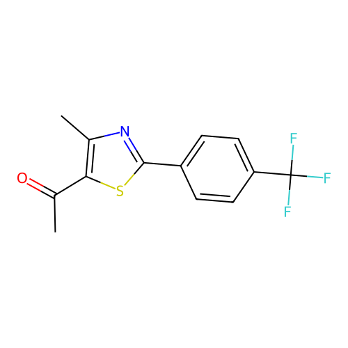 1-{4-Methyl-2-[4-(trifluoromethyl)phenyl]-1,3-thiazol-5-yl}ethan-1-one structure