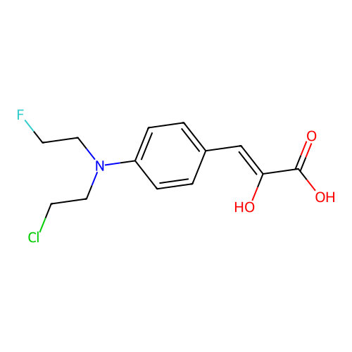 Pyruvic acid, [p-[(2-chloroethyl)(2-fluoroethyl)amino]phenyl]- structure