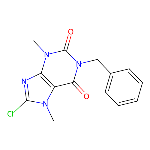 1-Benzyl-8-chloro-3,7-dimethylpurine-2,6-dione structure