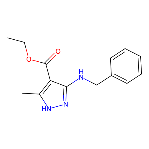 ethyl 5-(benzylamino)-3-methyl-1H-pyrazole-4-carboxylate structure
