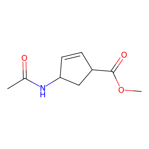 Methyl 4-acetamidocyclopent-2-ene-1-carboxylate structure