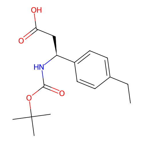 (S)-3-((tert-Butoxycarbonyl)amino)-3-(4-ethylphenyl)propanoic acid structure