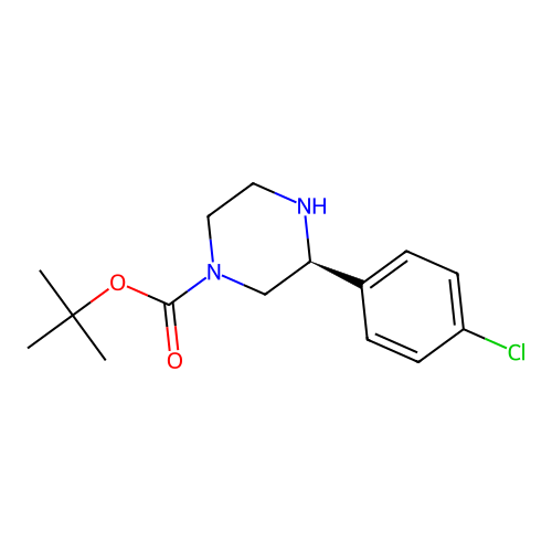 (S)-3-(4-Chloro-phenyl)-piperazine-1-carboxylic acid tert-butyl ester structure