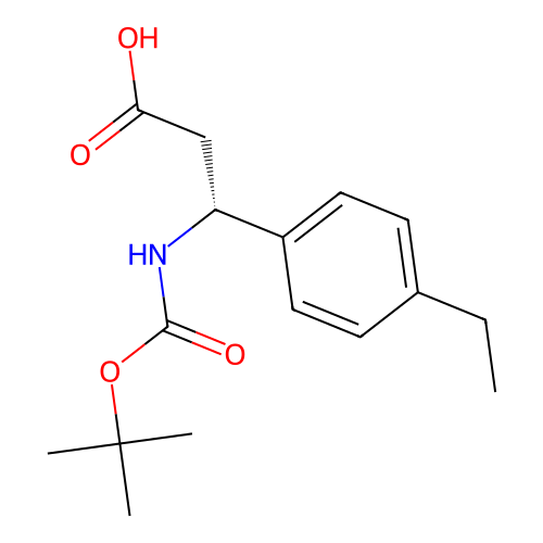 (R)-3-((tert-Butoxycarbonyl)amino)-3-(4-ethylphenyl)propanoic acid structure