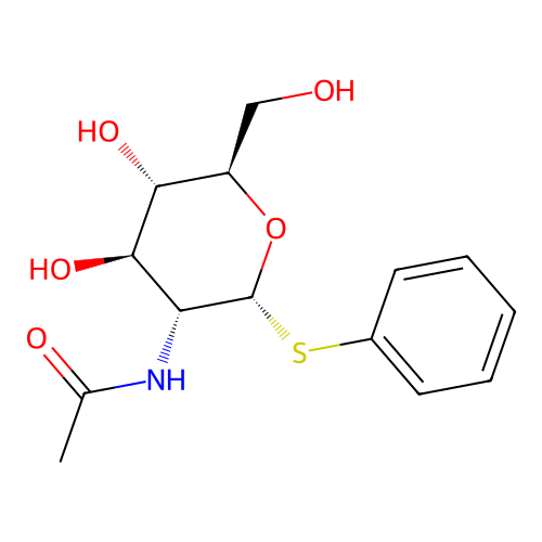 N-[(2R,3R,4R,5S,6R)-4,5-dihydroxy-6-(hydroxymethyl)-2-phenylsulfanyloxan-3-yl]acetamide structure