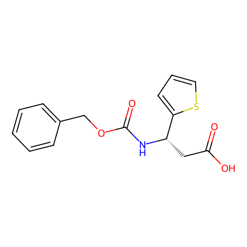 (3S)-3-{[(benzyloxy)carbonyl]amino}-3-(thiophen-2-yl)propanoic acid structure