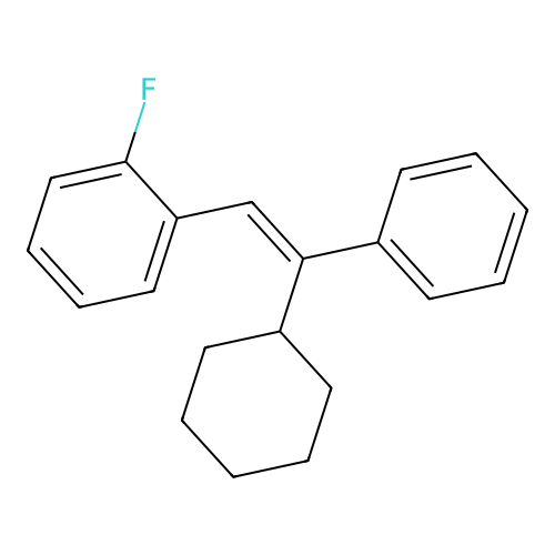 Stilbene, alpha-cyclohexyl-2'-fluoro- structure