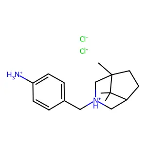 3-Azabicyclo(3.2.1)octane, 3-(p-aminobenzyl)-1,8,8-trimethyl-, dihydrochloride structure