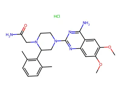 2-(4-(2,6-Dimethylacetanilide)piperazin-1-yl)-4-amino-6,7-dimethoxyquinazoline hydrochloride structure