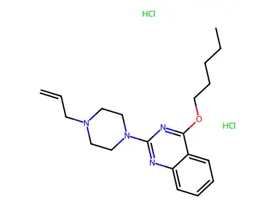 Quinazoline, 4-(pentyloxy)-2-(4-(2-propenyl)-1-piperazinyl)-, dihydrochloride structure