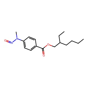 2-Ethylhexyl 4-(N-methyl-N-nitrosamino) benzoate structure