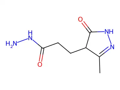 3-(3-methyl-5-oxo-4,5-dihydro-1H-pyrazol-4-yl)propanehydrazide structure