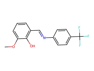 2-methoxy-6-((E)-{[4-(trifluoromethyl)phenyl]imino}methyl)phenol structure