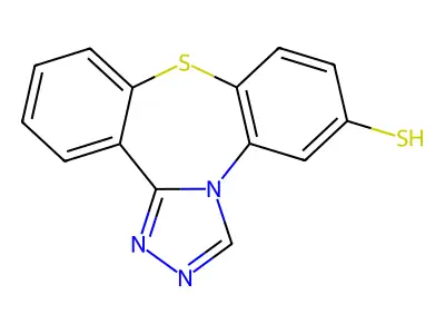 Dibenzo(b,f)-1,2,4-triazolo(4,3-d)(1,4)thiazepine-6-thiol structure