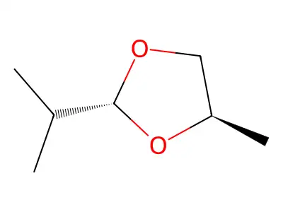 2-Isopropyl-4-methyl-1,3-dioxolane, trans- structure