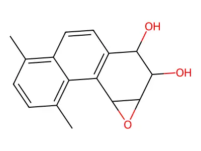 7,8-Dihydroxy-5,6-epoxy-1,4-dimethyl-5,6,7,8-tetrahydrophenanthrene structure