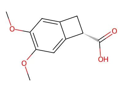 3,4-Dimethoxybicyclo[4.2.0]octa-1,3,5-triene-7-carboxylic acid structure
