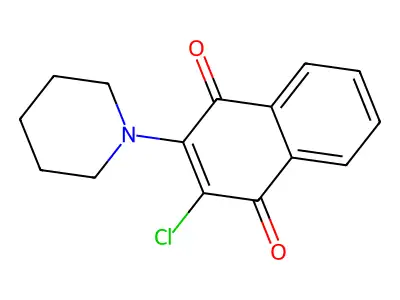 2-Chloro-3-piperidino-1,4-naphthoquinone structure