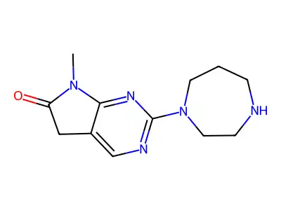6H-Pyrrolo(2,3-d)pyrimidin-6-one, 5,7-dihydro-2-(hexahydro-1H-1,4-diazepin-1-yl)-7-methyl- structure