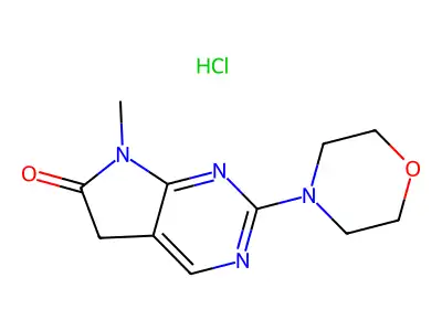 7-methyl-2-(4-morpholinyl)-5,7-Dihydro-6H-pyrrolo(2,3-d)pyrimidin-6-one monohydrochloride structure