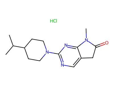 6H-Pyrrolo(2,3-d)pyrimidin-6-one, 5,7-dihydro-7-methyl-2-(4-(1-methylethyl)-1-piperidinyl)-, monohydrochloride structure