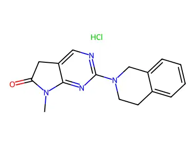 6H-Pyrrolo(2,3-d)pyrimidin-6-one, 5,7-dihydro-2-(3,4-dihydro-2(1H)-isoquinolinyl)-7-methyl-, monohydrochloride structure
