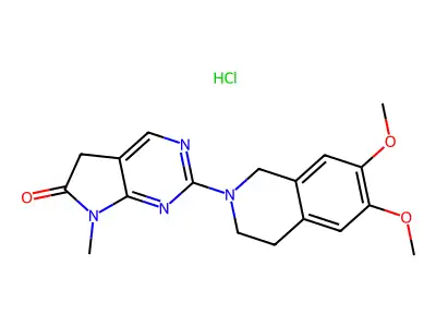 6H-Pyrrolo(2,3-d)pyrimidin-6-one, 5,7-dihydro-2-(3,4-dihydro-6,7-dimethoxy-2(1H)-isoquinolinyl)-7-methyl-, monohydrochloride structure