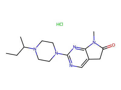 6H-Pyrrolo(2,3-d)pyrimidin-6-one, 5,7-dihydro-7-methyl-2-(4-(1-methylpropyl)-1-piperazinyl)-,monohydrochloride structure