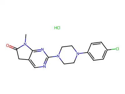 6H-Pyrrolo(2,3-d)pyrimidin-6-one, 5,7-dihydro-2-(4-(4-chlorophenyl)-1-piperazinyl)-7-methyl-,monohydrochloride structure