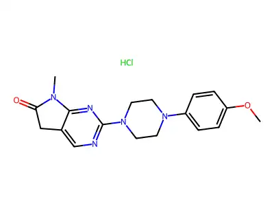 6H-Pyrrolo(2,3-d)pyrimidin-6-one, 5,7-dihydro-2-(4-(4-methoxyphenyl)-1-piperazinyl)-7-methyl-,monohydrochloride structure