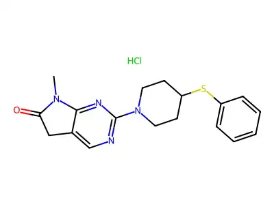 6H-Pyrrolo(2,3-d)pyrimidin-6-one, 5,7-dihydro-7-methyl-2-(4-(phenylthio)-1-piperidinyl)-, monohydrochloride structure