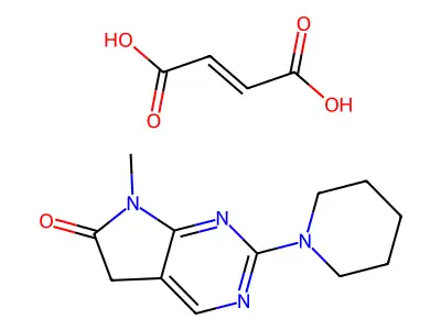 but-2-enedioic acid;7-methyl-2-piperidin-1-yl-5H-pyrrolo[2,3-d]pyrimidin-6-one structure