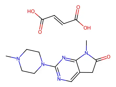 but-2-enedioic acid; 9-methyl-3-(4-methylpiperazin-1-yl)-2,4,9-triazabicyclo[4.3.0]nona-1,3,5-trien-8-one structure