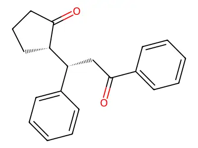(2S)-2-[(1S)-3-oxo-1,3-diphenylpropyl]cyclopentanone structure
