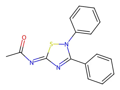 N-(2,3-diphenyl-2,5-dihydro-1,2,4-thiadiazol-5-ylidene)acetamide structure
