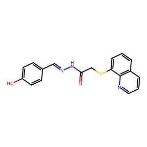 2-(8-Quinolinylthio)acetic acid 2-[(4-hydroxyphenyl)methylene]hydrazide structure
