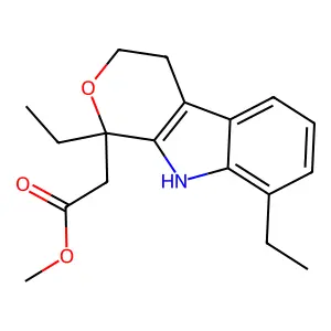 methyl 2-[(1R)-1,8-diethyl-4,9-dihydro-3H-pyrano[3,4-b]indol-1-yl]acetate structure
