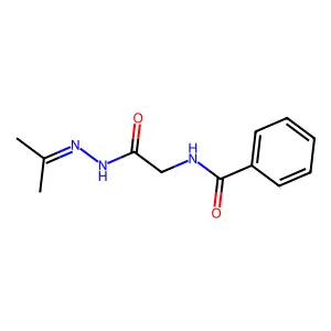 N-[2-oxo-2-(2-propan-2-ylidenehydrazinyl)ethyl]benzamide structure
