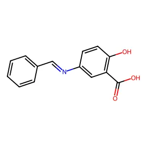 Benzoic acid, 2-hydroxy-5-[(phenylmethylene)amino]- structure