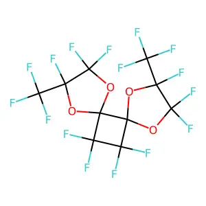 Perfluoro(2,8(9)-dimethyl-1,4,7,10-tetraoxadispiro[4.0.4.2]dodecane) structure