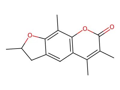 2,5,6,9-tetramethyl-2,3-dihydro-7H-furo[3,2-g]chromen-7-one structure