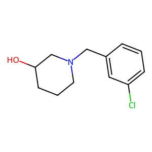 (3S)-1-[(3-chlorophenyl)methyl]piperidin-3-ol structure