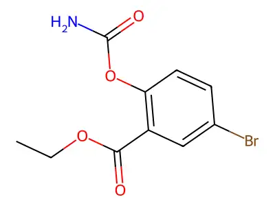 Benzoic acid, 2-((aminocarbonyl)oxy)-5-bromo-, ethyl ester structure
