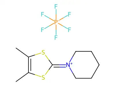 1-(4,5-Dimethyl-1,3-dithiol-2-ylidene)piperidinium hexafluorophosphate structure